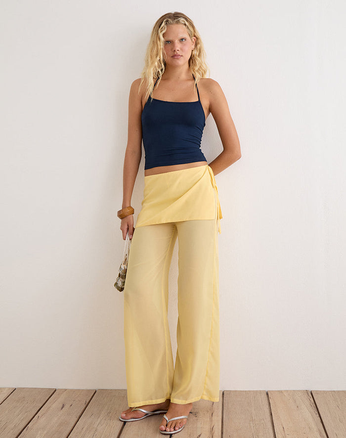 Image of Eluna Trouser in Chiffon Pastel Yellow