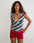 Image of Emberlo Top in Retro Stripe Blue