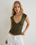 Image of Emberlo Top in Wide Stripe Green