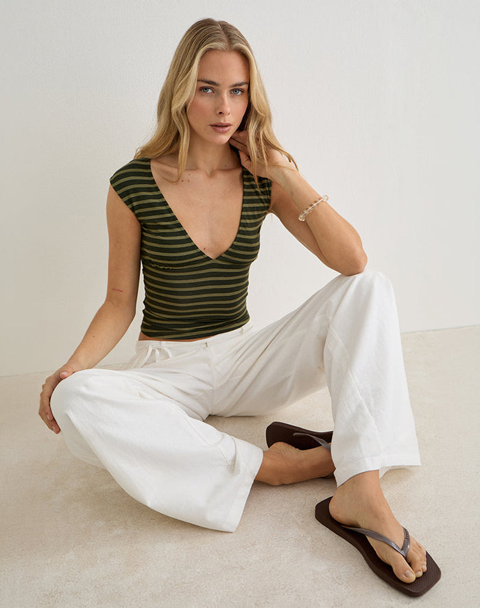 Image of Emberlo Top in Wide Stripe Green