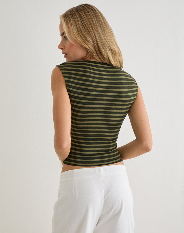 Image of Emberlo Top in Wide Stripe Green