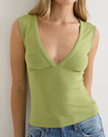 Image of Emberly Plunge Top in Apple Green