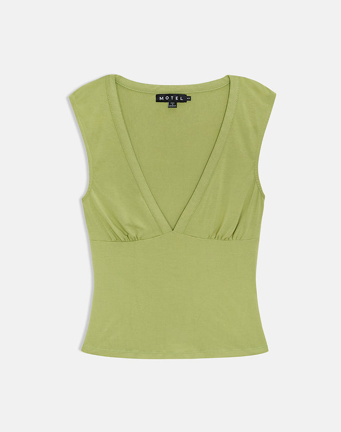 Image of Emberly Plunge Top in Apple Green