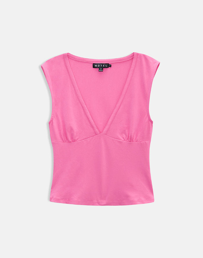 Image of Emberly Plunge Top in Deep Pink