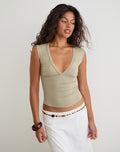 Image of Emberly Plunge Top in Slate Green