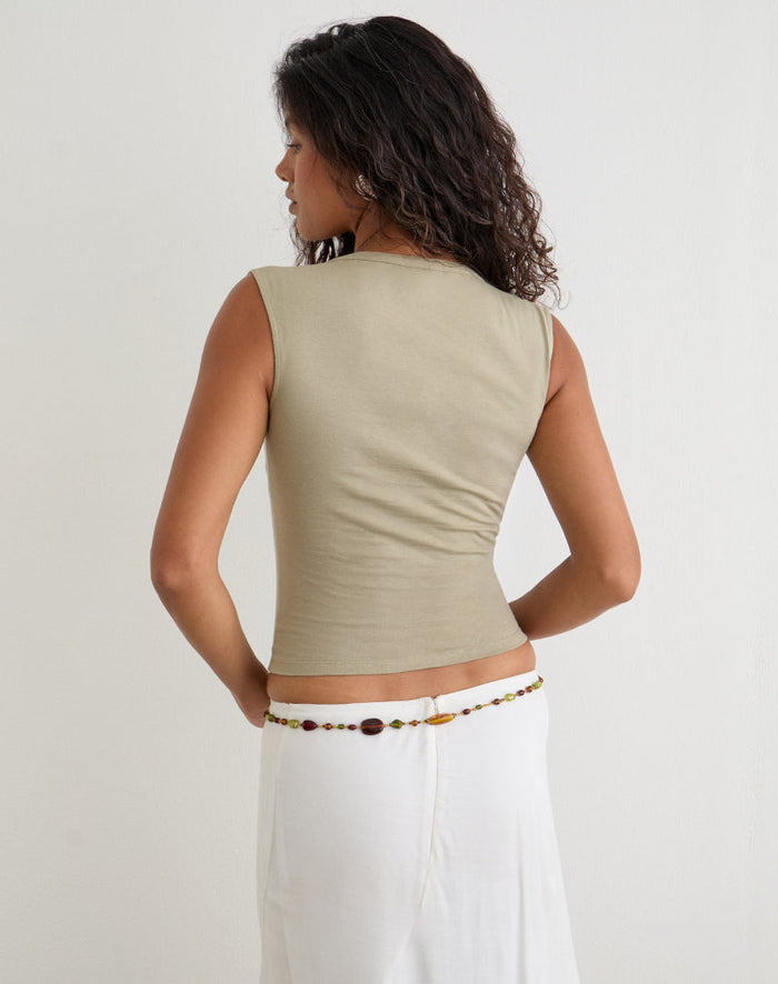 Image of Emberly Plunge Top in Slate Green