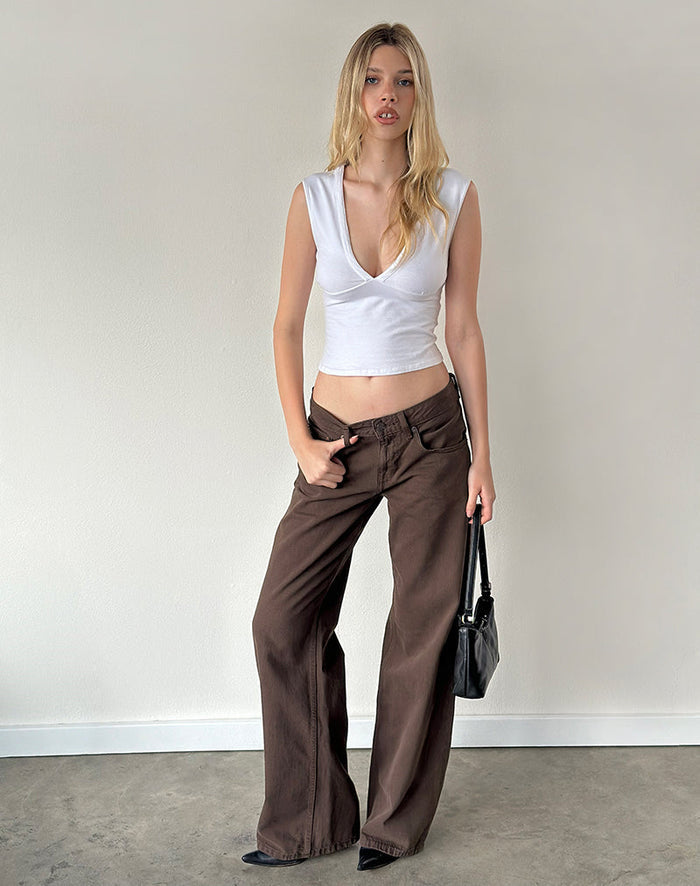 Image of Emberly Plunge Top in White