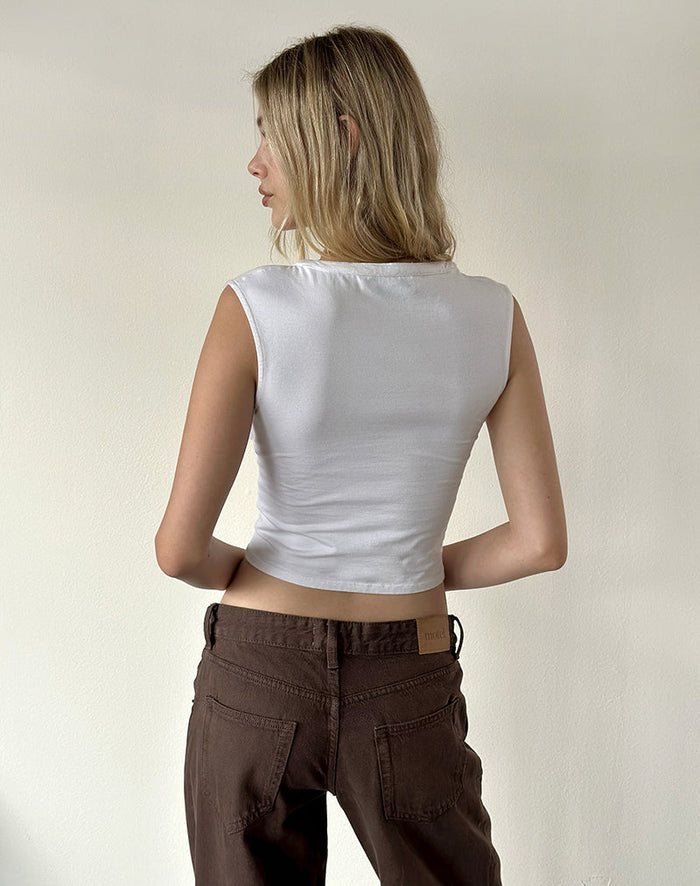 Image of Emberly Plunge Top in White