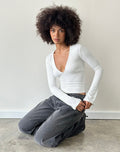 Image of Emesy Long Sleeve Top in Thick Ribbed Off White