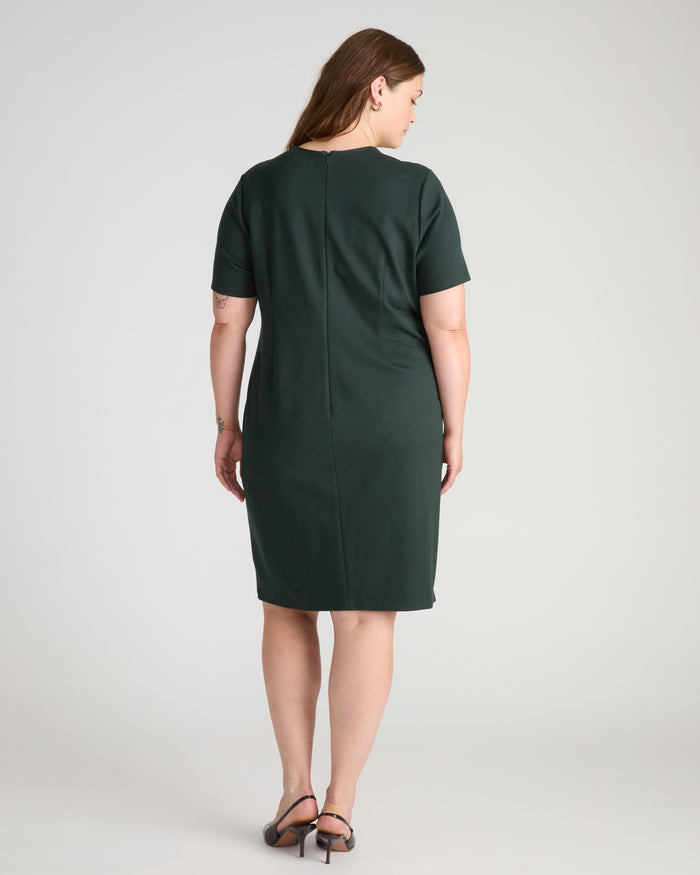 Envelope Neck Ponte Dress - Green Gemstone | Plus Size & Straight Size Women's Fashion | Universal Standard