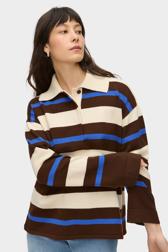 Ester Striped Polo Sweater