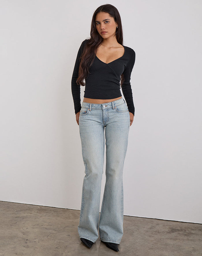 Image of Extra Low Rise Flare in Breeze Blue Wash