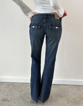 Image of Extra Low Rise Twisted Seam Jeans in Mid Blue Tint