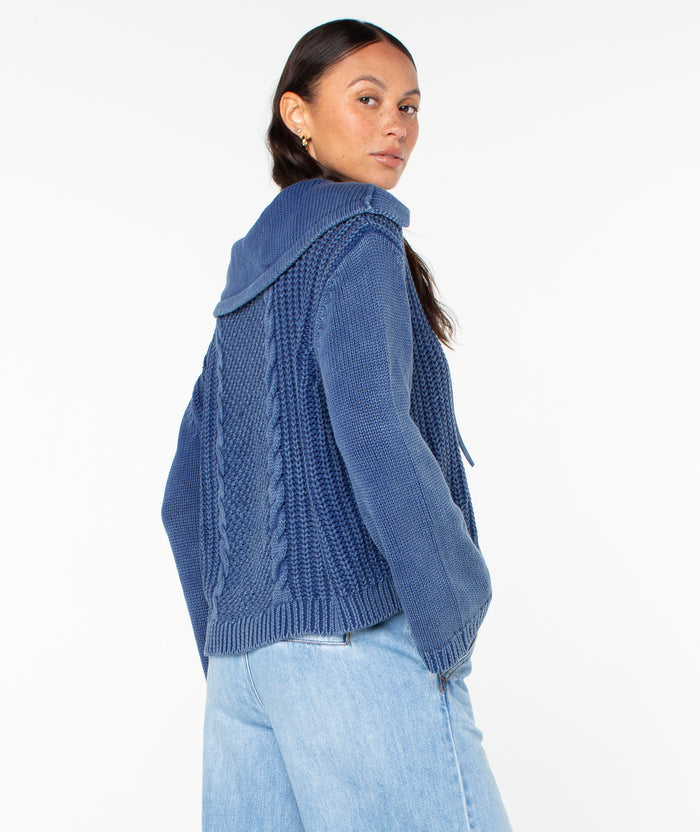 Fair Winds Long Sleeve - Mazzarine Blue Solid - Roxy