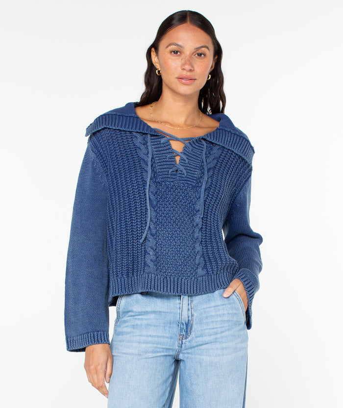 Fair Winds Long Sleeve - Mazzarine Blue Solid - Roxy