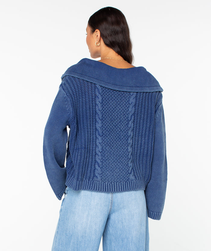 Fair Winds Long Sleeve - Mazzarine Blue Solid - Roxy