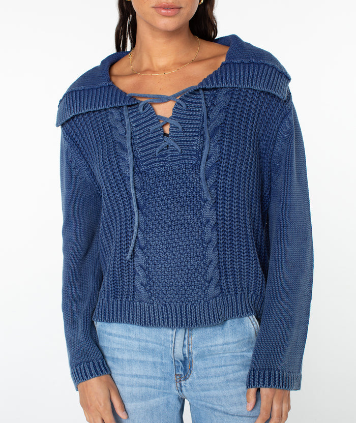 Fair Winds Long Sleeve - Mazzarine Blue Solid - Roxy