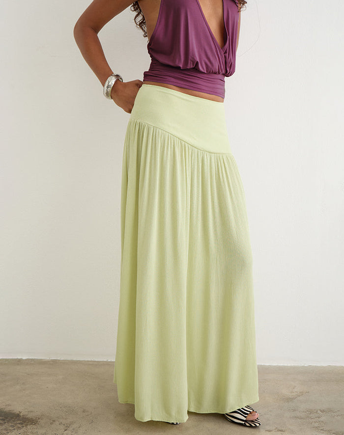 Image of Fang Maxi Skirt in Crinkle Pistachio