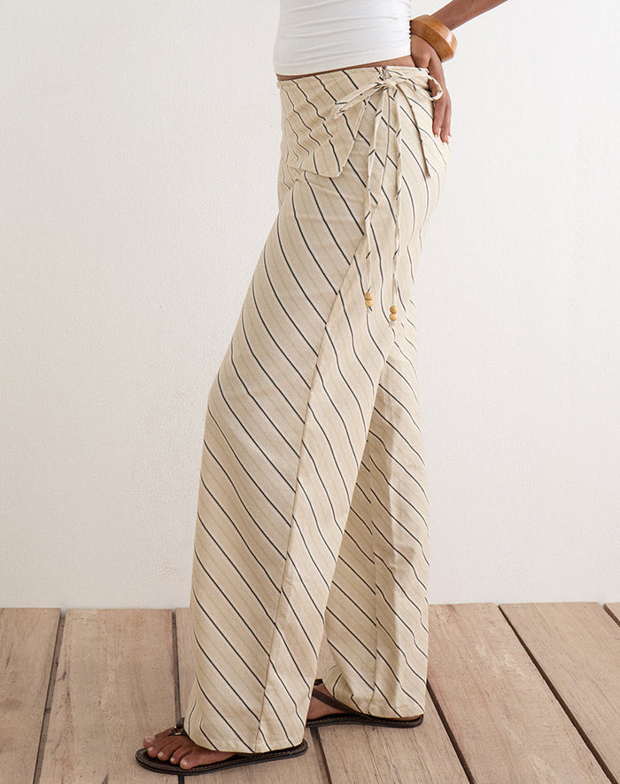 Image of Faria Trouser in Tilt Lines Beige