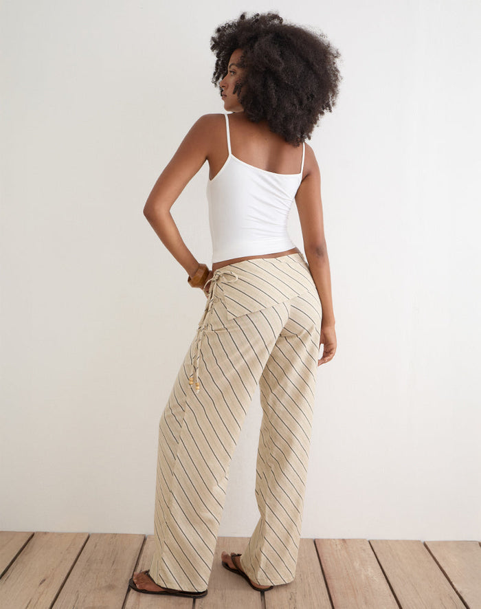 Image of Faria Trouser in Tilt Lines Beige