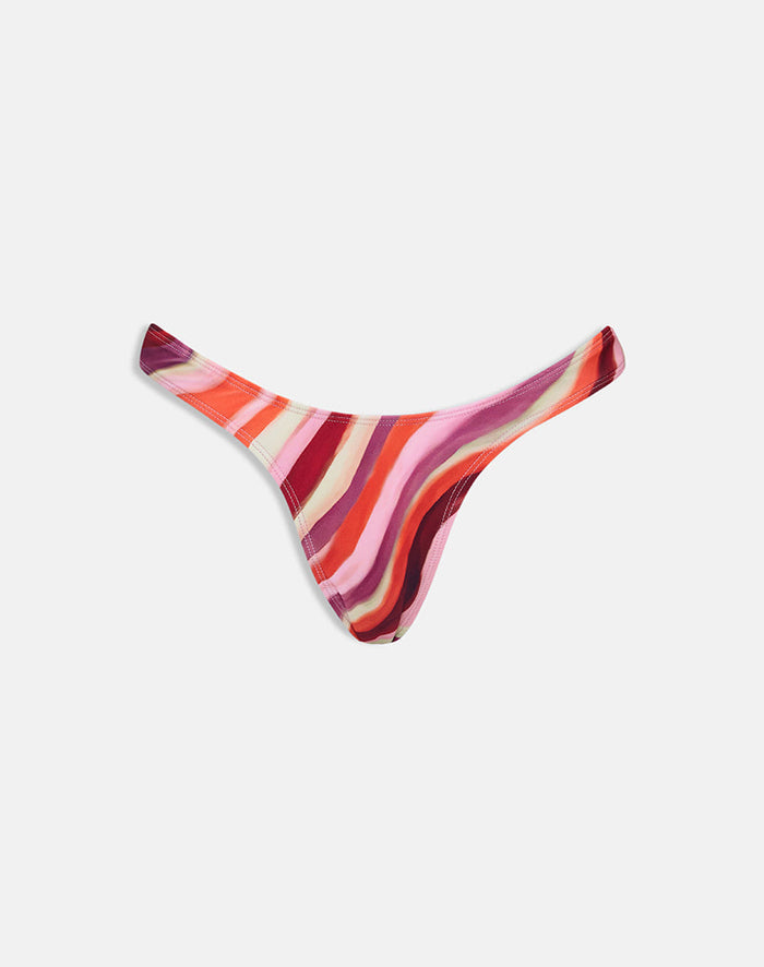 Image of Farida Bikini Bottom in Wiggle Sunset Pink and Red