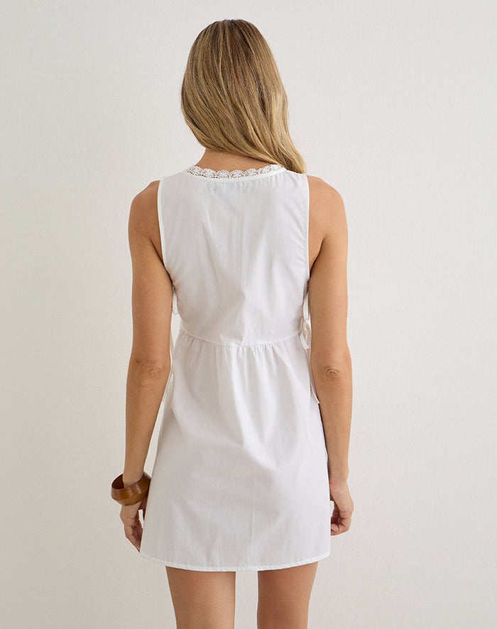 Image of Fatima Mini Dress in Poplin White