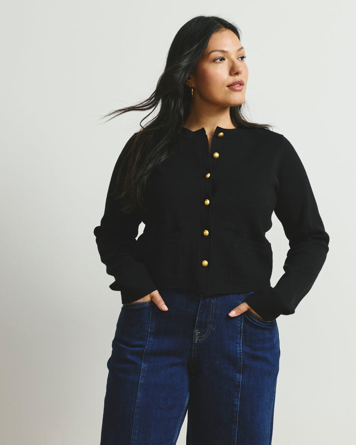 Gabrielle Button-Front Cardigan - Black | Plus Size & Straight Size Women's Fashion | Universal Standard