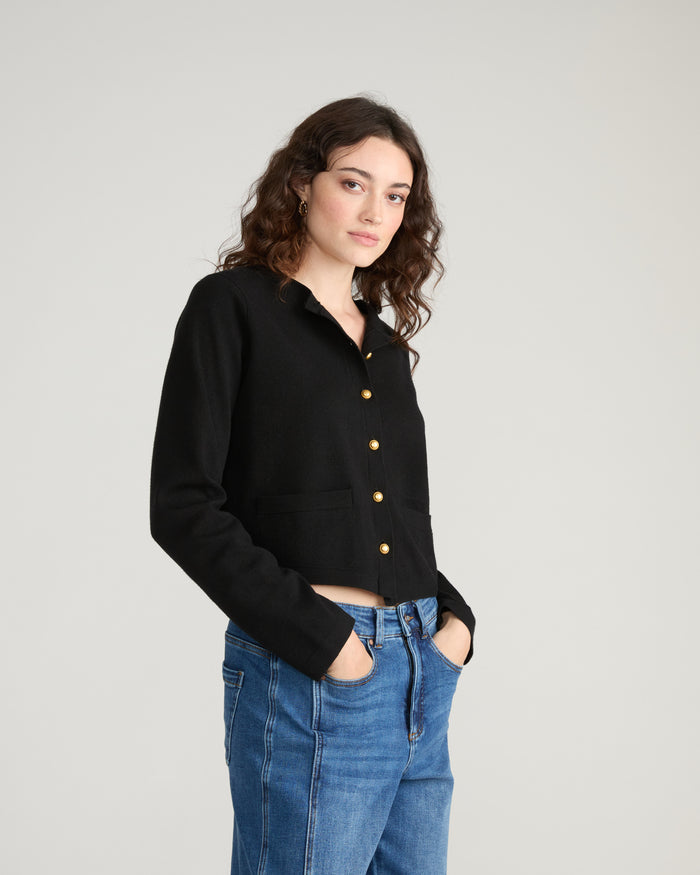Gabrielle Button-Front Cardigan - Black | Plus Size & Straight Size Women's Fashion | Universal Standard