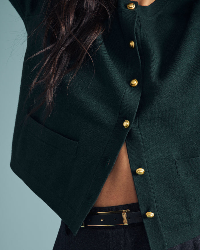 Gabrielle Button-Front Cardigan - Forest Green | Plus Size & Straight Size Women's Fashion | Universal Standard