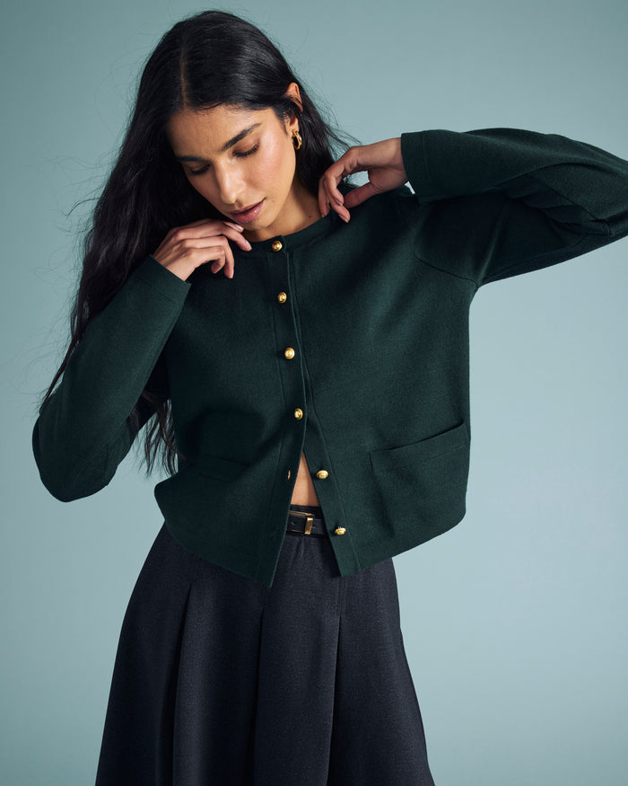 Gabrielle Button-Front Cardigan - Forest Green | Plus Size & Straight Size Women's Fashion | Universal Standard