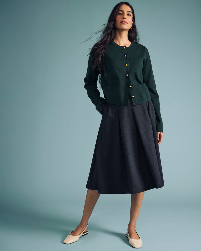 Gabrielle Button-Front Cardigan - Forest Green | Plus Size & Straight Size Women's Fashion | Universal Standard