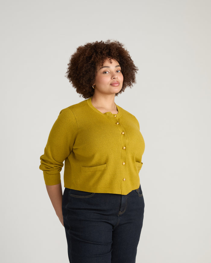 Gabrielle Button-Front Cardigan - Martini Olive | Plus Size & Straight Size Women's Fashion | Universal Standard