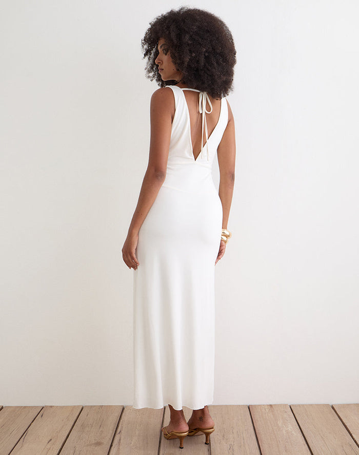 Image of Georgina Maxi Dress in Cupro Off White