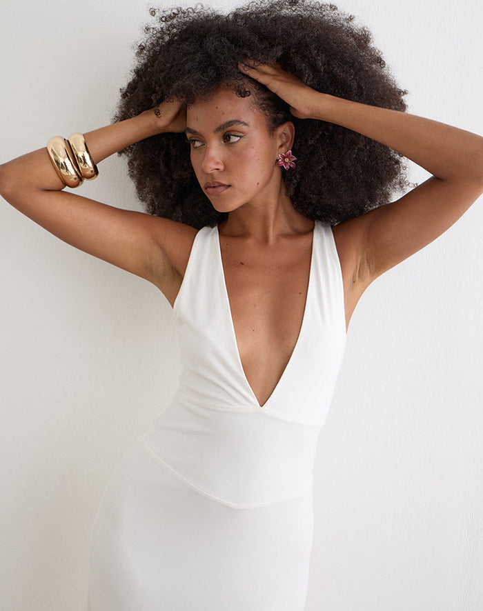 Image of Georgina Maxi Dress in Cupro Off White