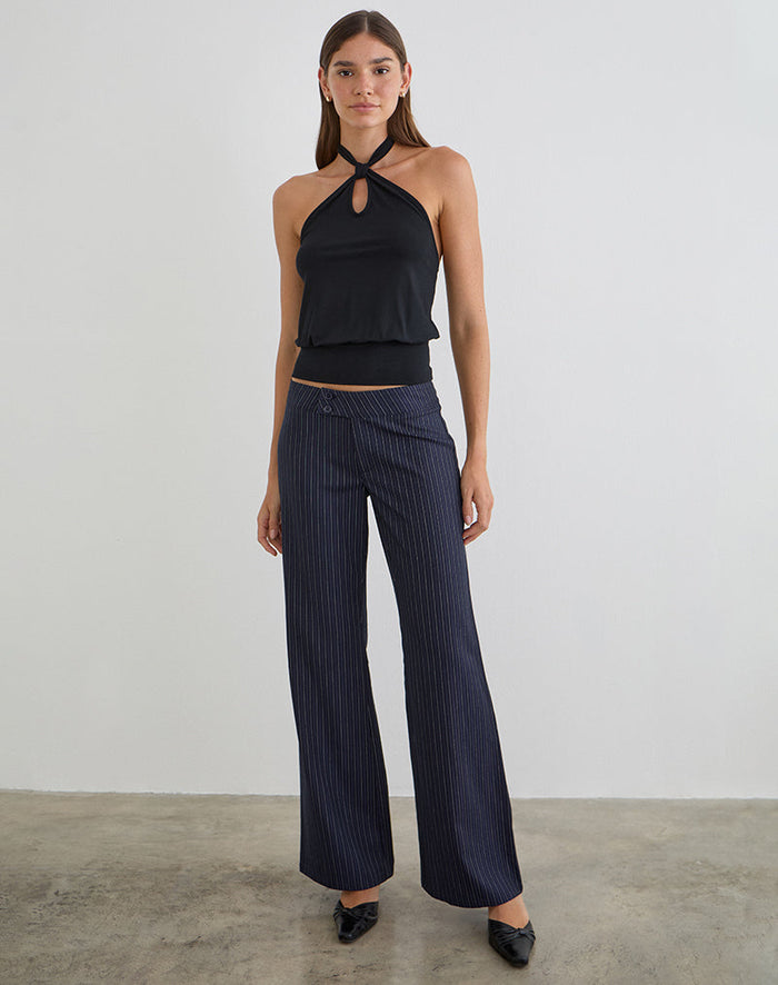 Image of Giunea Knot Halterneck Top in Black