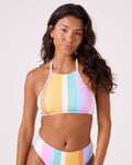 Go My Way High Neck Bikini Top - Colorblock Multi - Roxy