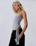 Image of Gryfina Tie Belt Top in Rayon Jersey Lilac Grey