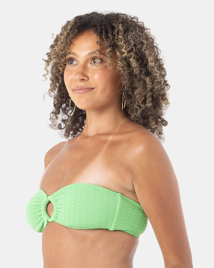 Haleiwa Bandeau Bikini Top - Vibrant Green - Roxy