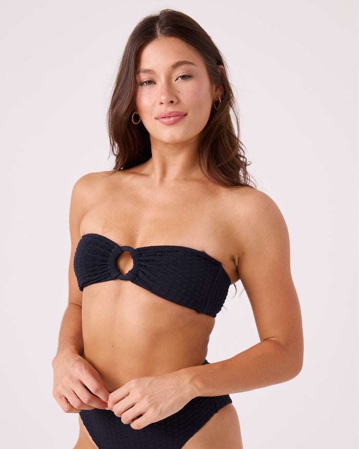 Haleiwa Bandeau Bikini Top - Anthracite - Roxy