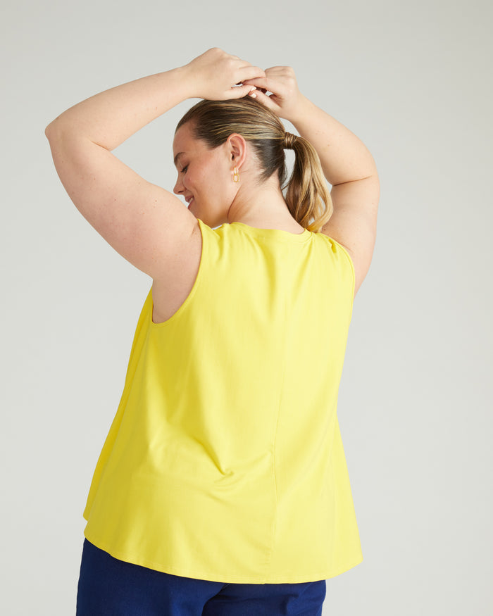 Heatwave Divine Jersey Flared Tank - Yellow | Plus Size & Straight Size Women's Fashion | Universal Standard
