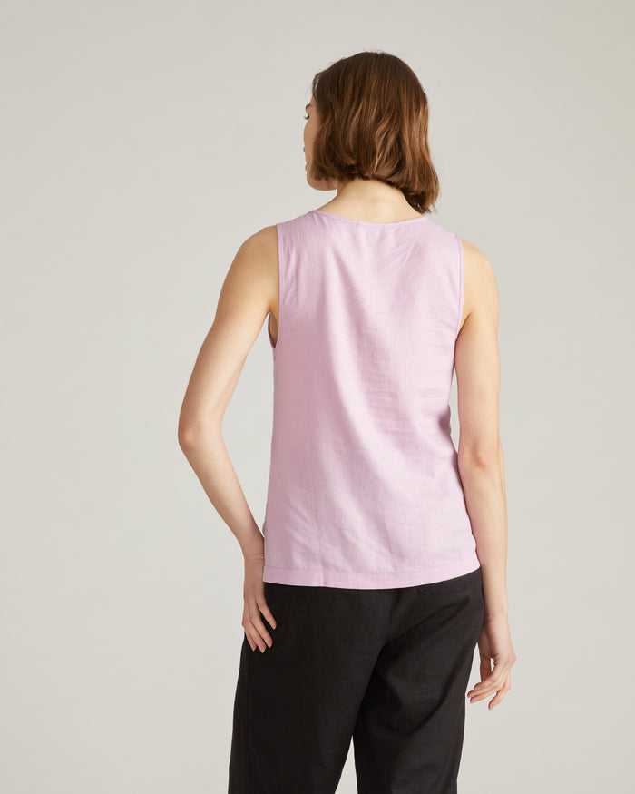 Henley Linen Blend Tank - Lilac | Plus Size & Straight Size Women's Fashion | Universal Standard