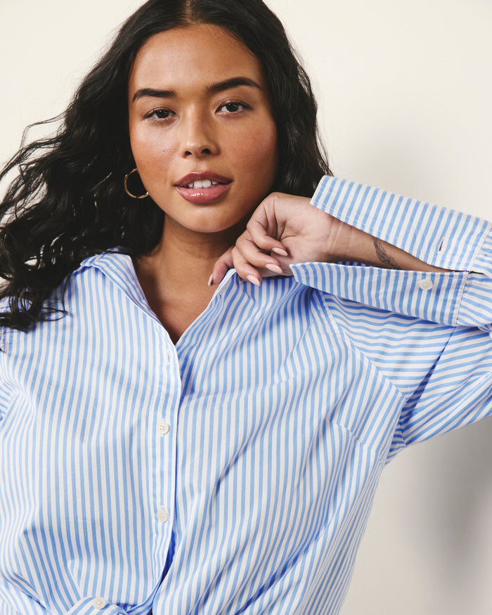 Henning x US Madison Shirt - Blue/White Stripe | Plus Size & Straight Size Women's Fashion | Universal Standard