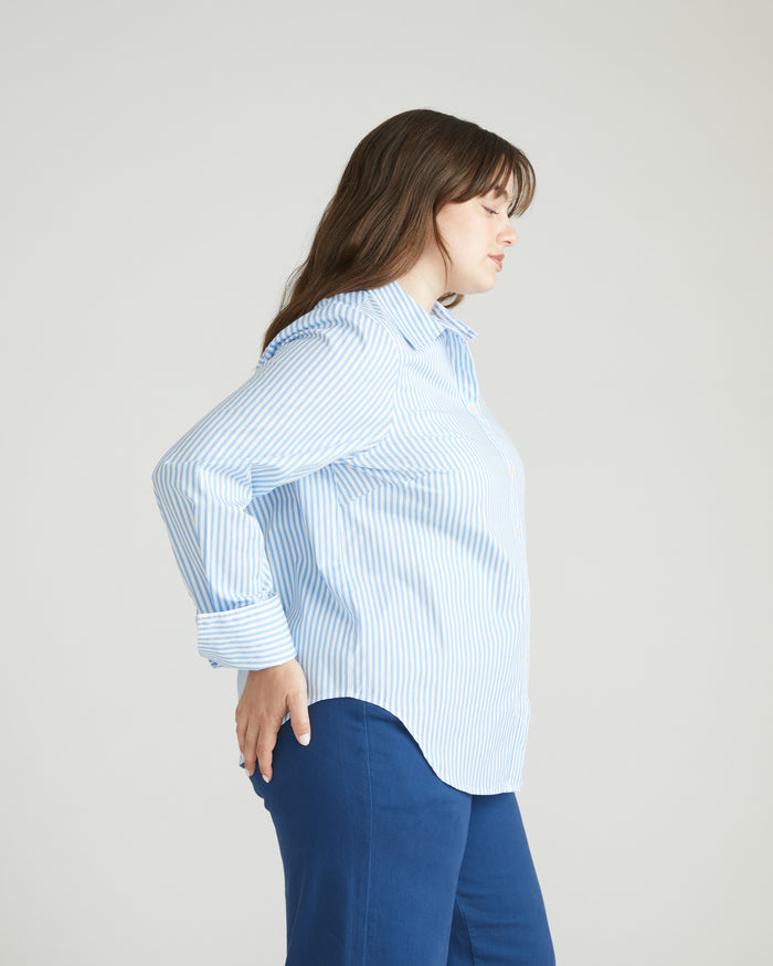 Henning x US Madison Shirt - Blue/White Stripe | Plus Size & Straight Size Women's Fashion | Universal Standard