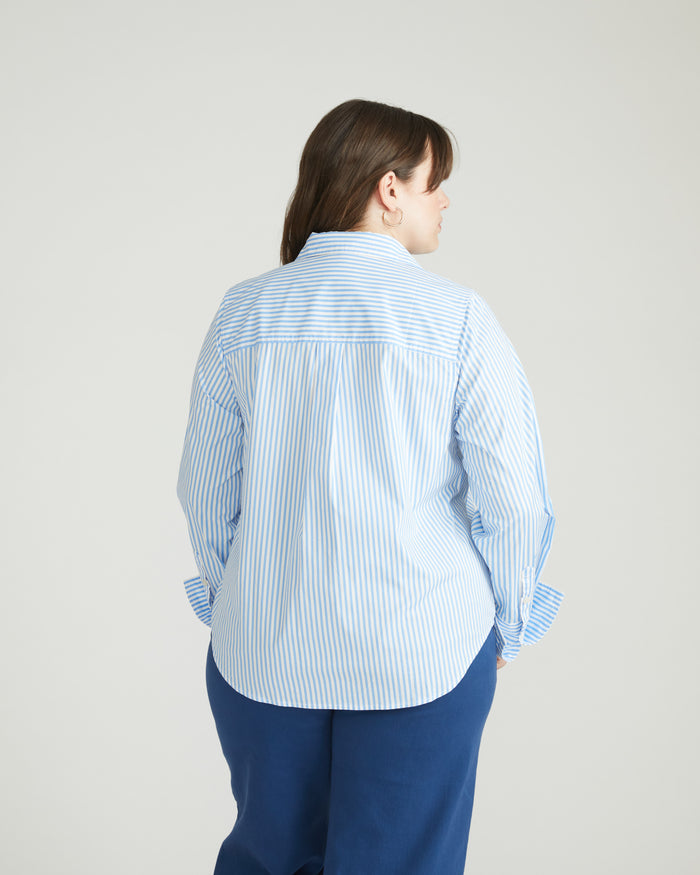 Henning x US Madison Shirt - Blue/White Stripe | Plus Size & Straight Size Women's Fashion | Universal Standard