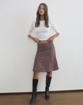 Image of Hitamu Midi Skirt in Linen Deep Taupe