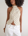 Image of Iggya Top in Tilt Lines Beige