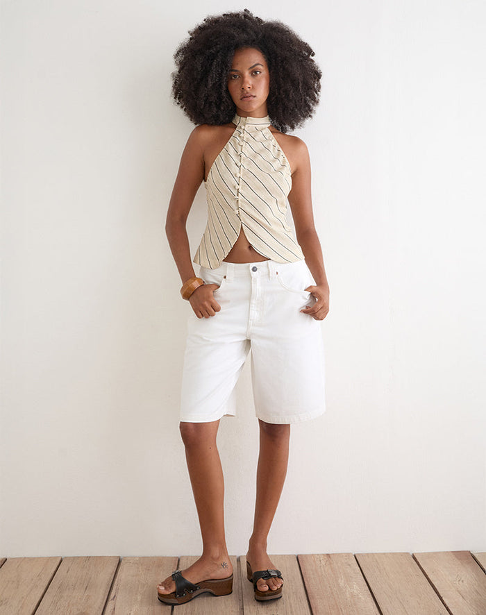 Image of Iggya Top in Tilt Lines Beige