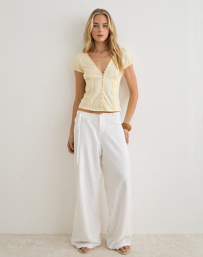 Image of Ilias Corset Top in Poplin Buttermilk