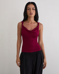 Image of Imrie Open Back Top in Rayon Jersey Burgundy