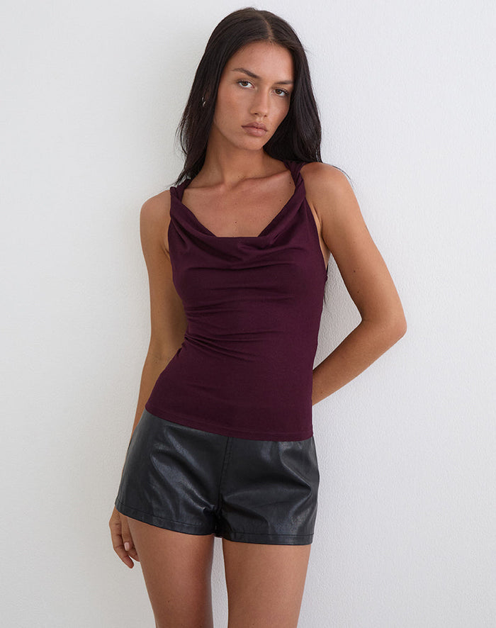 Image of Imrie Open Back Top in Rayon Jersey Redwood